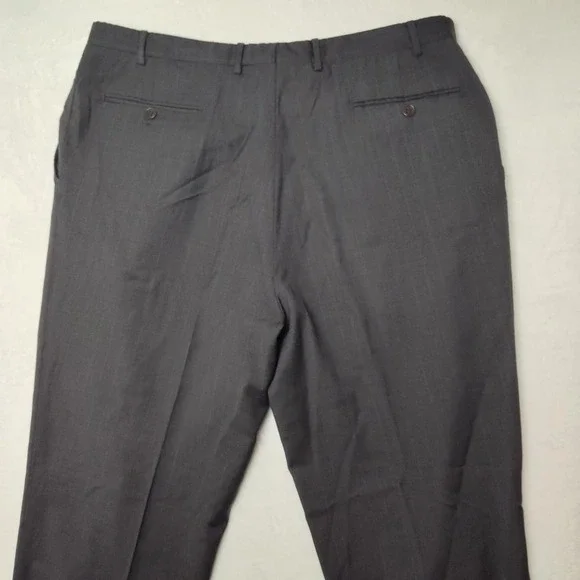 Canali Pants Mens 58 38x28 Gray Pinstripe Wool Pleated Dress Trousers Made Italy